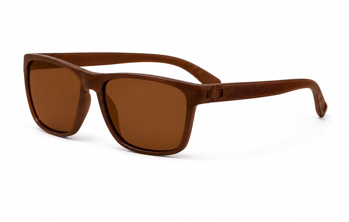 Brown sunglasses on a white background